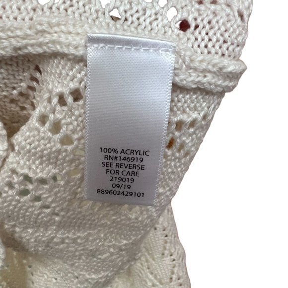 Candie's Sweaters NWT Candie's Ivory Tie-Back Pointelle Pullover Sweater S - Picture 5 of 6